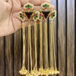 Mamta brass earrings Ruby