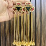 Mamta brass earrings Green