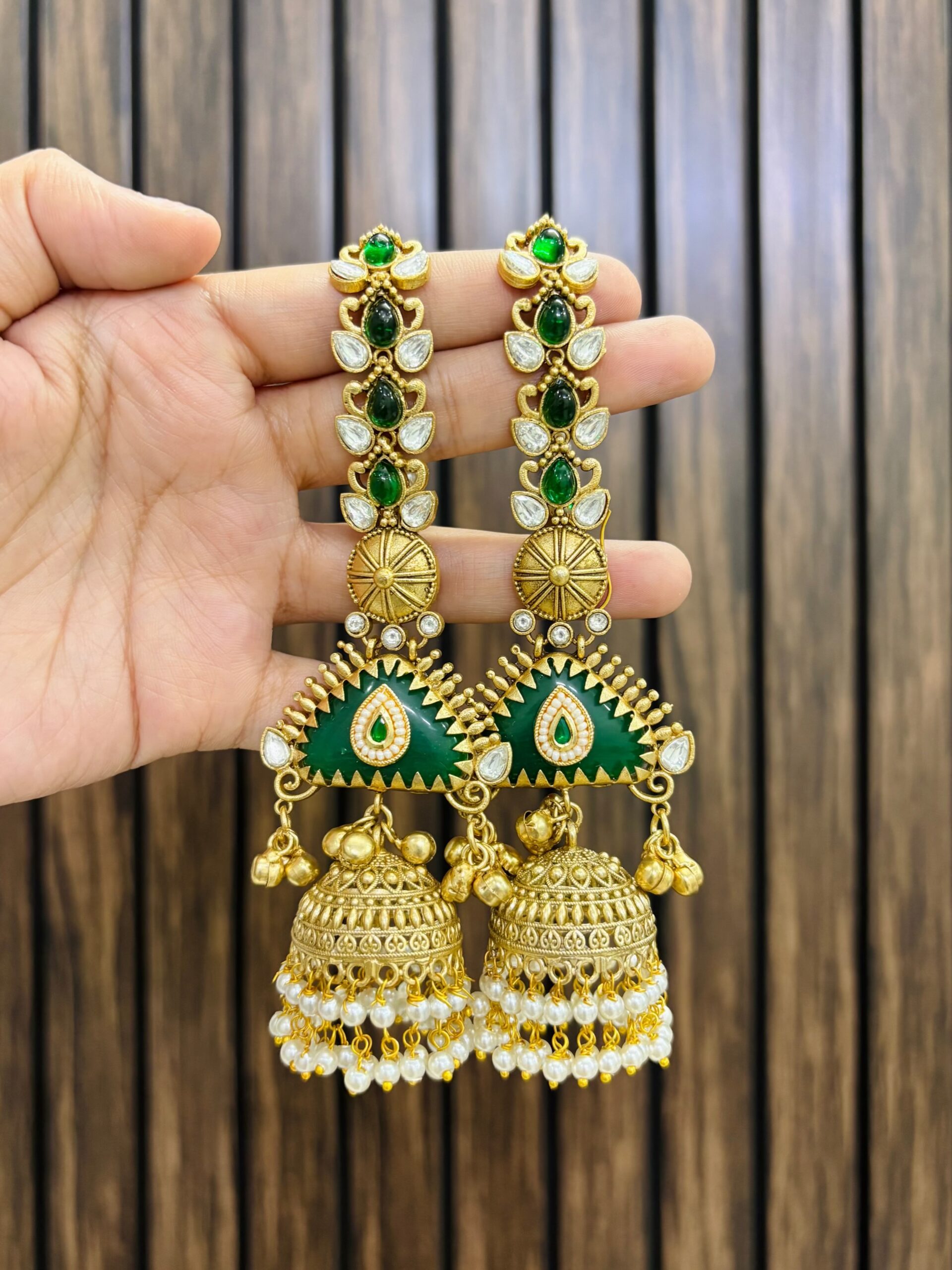 B19DC447-6D69-4E84-9087-3E6894286E38-compressed Riya earrings Green - Image 1