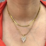 Double layer anti tarnish necklace