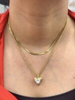 Double layer anti tarnish necklace