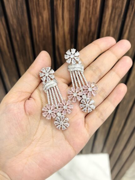 Palak ad Earrings Pink