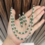 Two layer ad necklace Green