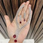Leaf drop ad necklace Ruby