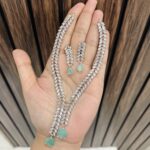 Leaf drop ad necklace mint