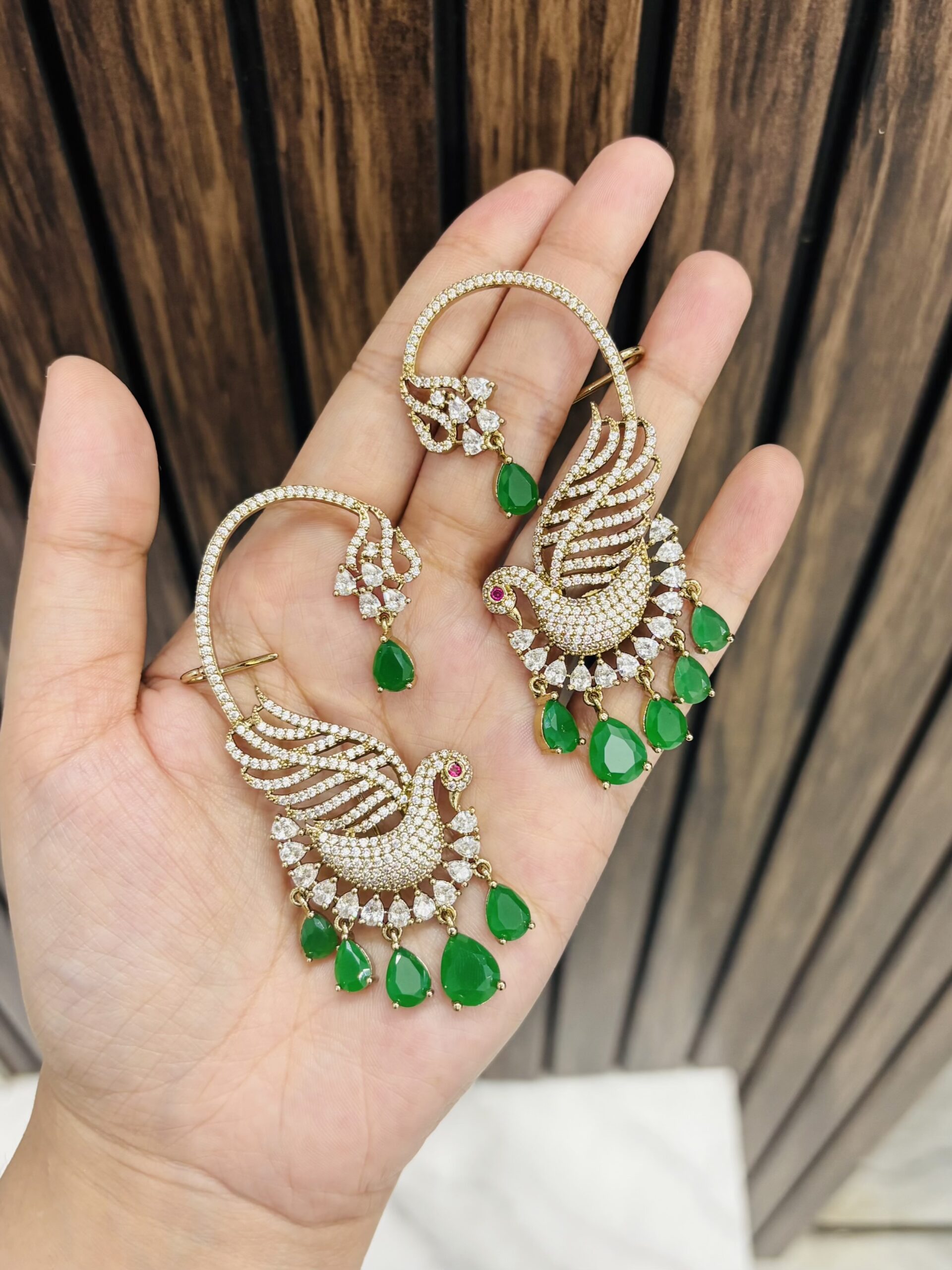 IMG_8278-compressed Peacock Earcuff Green - Image 1