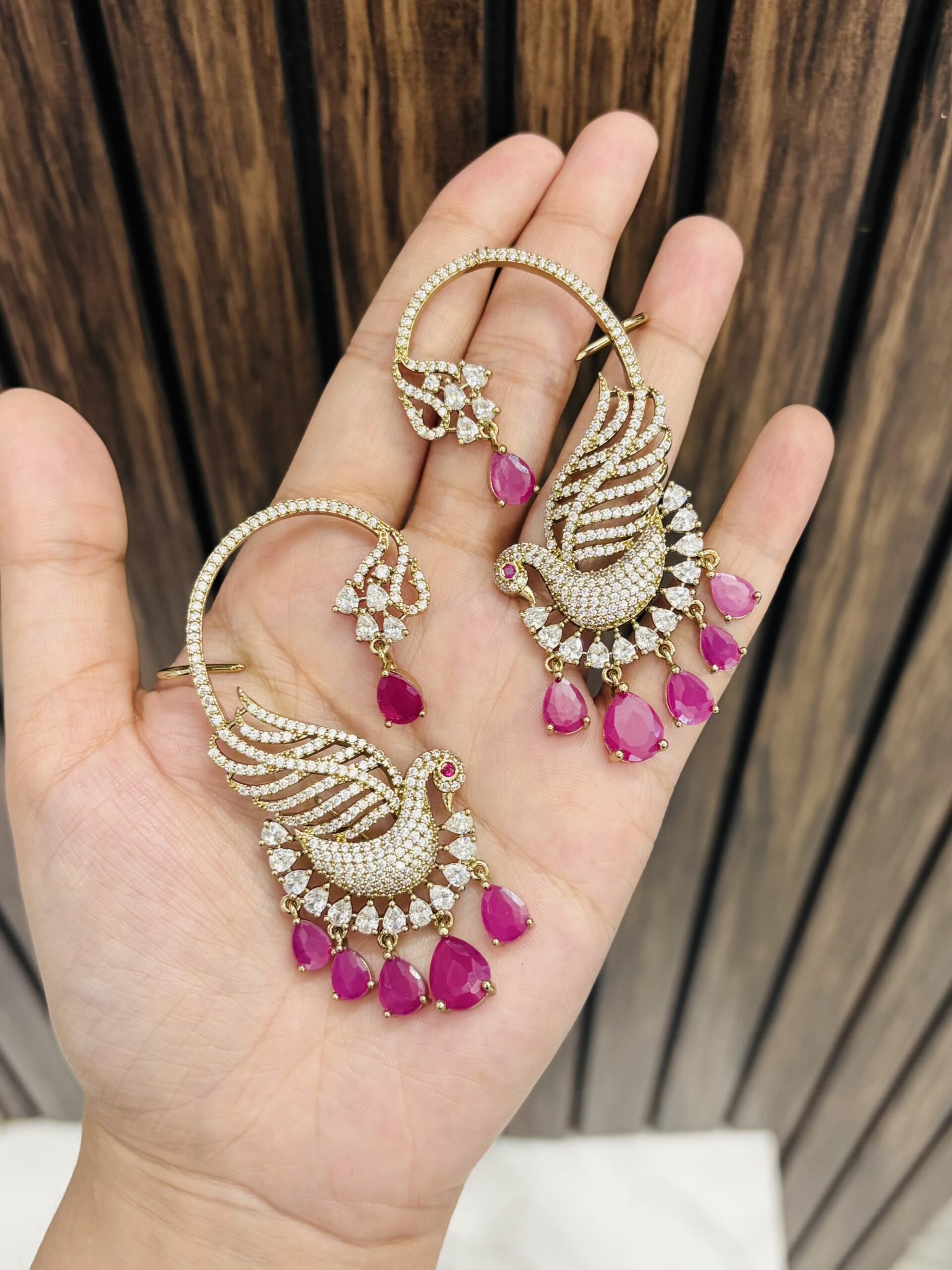 IMG_8284-compressed Peacock Earcuff Ruby - Image 1