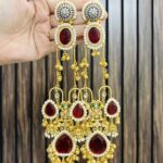 Vamika brass Earrings Ruby