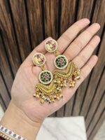 Shloka gold alike necklace Green - Image 2