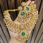 Sejal gold alike necklace Green