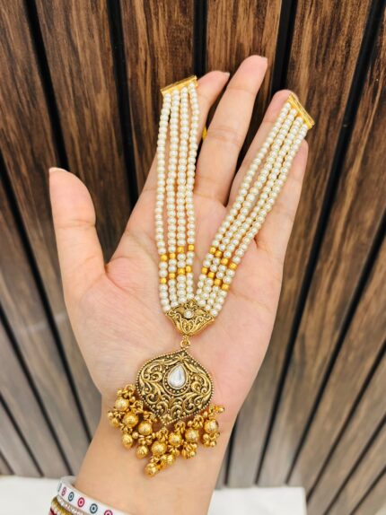 Pakhi Gold alike necklace with earrings and mangtika