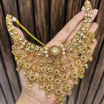 Parul Gold alike necklace with earrings and mangtika
