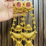 Aarti brass Earrings Pink