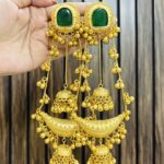 Aarti brass Earrings Green