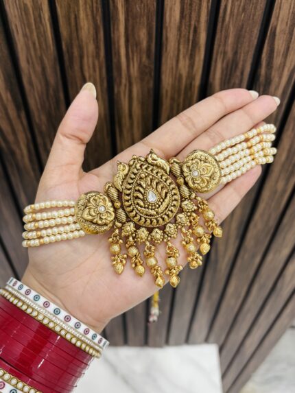 Preeti gold a like necklace design 2