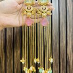 kanishka earrings mint pink