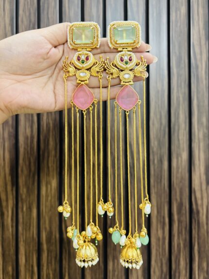 kanishka earrings mint pink