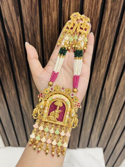 Krishna long necklace with earrings